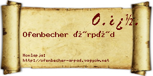 Ofenbecher Árpád névjegykártya
